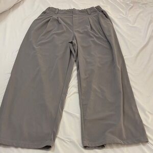 High Waisted Pocket Wide Leg Waffle Casual Pants